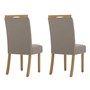 Conjunto 4 Cadeiras Bella Nature/Veludo Marrom Amêndoa - Móveis Henn