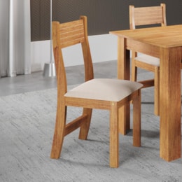 Conjunto 4 Cadeiras Brisa Mel/Linho Bronze - Viero