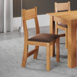 Conjunto 4 Cadeiras Brisa Mel/Veludo Bombom - Viero