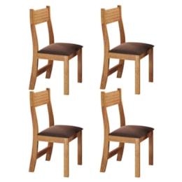 Conjunto 4 Cadeiras Brisa Mel/Veludo Bombom - Viero