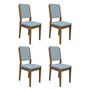 Conjunto 4 Cadeiras Carol Imbuia/Azul - PR Móveis  