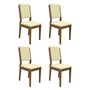 Conjunto 4 Cadeiras Carol Imbuia/Bege - PR Móveis  
