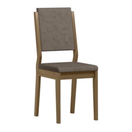 Conjunto 4 Cadeiras Carol Imbuia/Camurça Marrom - New Ceval Conjunto 4 Cadeiras Carol Imbuia/Camurça Marrom - New Ceval