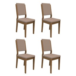 Conjunto 4 Cadeiras Carol Imbuia/Marrom - PR Móveis  