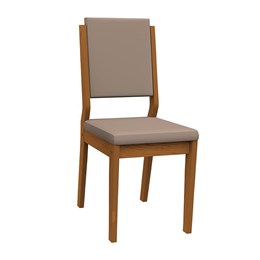 Conjunto 4 Cadeiras Carol Ipê/Marrom - PR Móveis  
