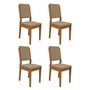 Conjunto 4 Cadeiras Carol Ipê/Marrom Rosê - PR Móveis  