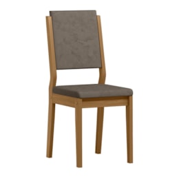 Conjunto 4 Cadeiras Carol Ypê/Camurça Marrom - New Ceval Conjunto 4 Cadeiras Carol Ypê/Camurça Marrom - New Ceval