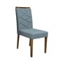 Conjunto 4 Cadeiras Caroline Imbuia/Azul - PR Móveis  