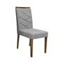 Conjunto 4 Cadeiras Caroline Imbuia/Cinza Claro - PR Móveis  