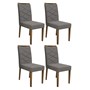 Conjunto 4 Cadeiras Caroline Imbuia/Cinza - PR Móveis  