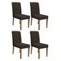 Conjunto 4 Cadeiras Caroline Ipê/Café - PR Móveis 