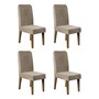 Conjunto 4 Cadeiras Elen Carvalho Europeu/Veludo Caqui - PR Móveis 