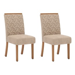 Conjunto 4 Cadeiras Esther Nature/Veludo Creme - Móveis Henn