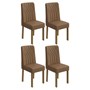 Conjunto 4 Cadeiras Exclusive Amêndoa/Corino Caramelo - Móveis Lopas