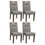Conjunto 4 Cadeiras Itália Amêndoa/Cinza Claro - PR Móveis  
