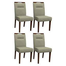 Conjunto 4 Cadeiras Itália Amêndoa/Marfim - PR Móveis  