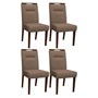Conjunto 4 Cadeiras Itália Amêndoa/Marrom - PR Móveis  