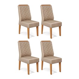 Conjunto 4 Cadeiras Lidia Carvalho Nobre/Kraft - PR Móveis  