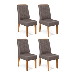 Conjunto 4 Cadeiras Lidia Carvalho Nobre/Lunar - PR Móveis  