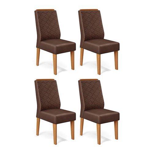 Conjunto 4 Cadeiras Lidia Carvalho Nobre/Moca - PR Móveis  