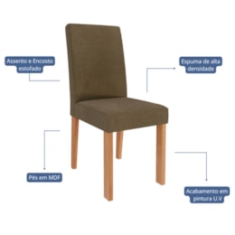 Conjunto 4 Cadeiras Maia Cinamomo/Linho Mascavo - Cimol Móveis Conjunto 4 Cadeiras Maia Cinamomo/Linho Mascavo - Cimol Móveis