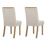 Conjunto 4 Cadeiras Malu Nature/Suede Linho - Móveis Henn 