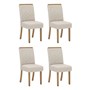 Conjunto 4 Cadeiras Malu Nature/Suede Linho - Móveis Henn 