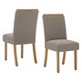 Conjunto 4 Cadeiras Malu Nature/Veludo Marrom Amêndoa - Móveis Henn