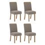 Conjunto 4 Cadeiras Malu Nature/Veludo Marrom Amêndoa - Móveis Henn