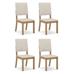 Conjunto 4 Cadeiras Milla Nature/Suede Linho - Móveis Henn