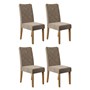 Conjunto 4 Cadeiras Sara Carvalho Europeu/Veludo Caqui - PR Móveis 