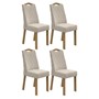 Conjunto 4 Cadeiras Vênus Amêndoa/Linho Bege - Móveis Lopas
