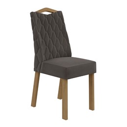 Conjunto 4 Cadeiras Vênus Amêndoa/Veludo Marrom - Móveis Lopas