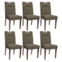 Conjunto 6 Cadeiras Itália Amêndoa/Cinza - PR Móveis 