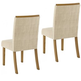 Conjunto de 2 Cadeiras Tauá Nature/Linho - Móveis Henn 