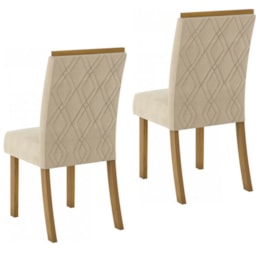 Conjunto de 2 Cadeiras Vita Nature/Linho - Móveis Henn