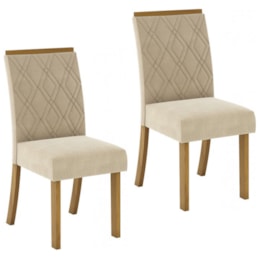 Conjunto de 2 Cadeiras Vita Nature/Linho - Móveis Henn