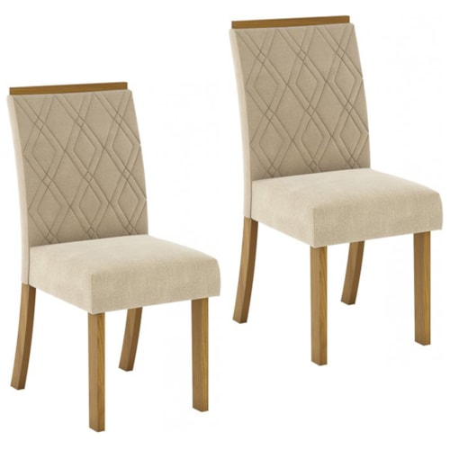 Conjunto de 2 Cadeiras Vita Nature/Linho - Móveis Henn
