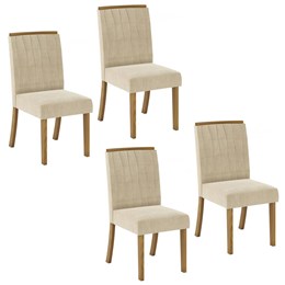 Conjunto de 4 Cadeiras Tauá /Linho - Móveis Henn 