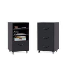 Conjunto Mini Organizador e Gaveteiro Steel Preto – EJ Móveis