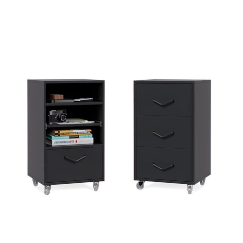 Conjunto Mini Organizador e Gaveteiro Steel Preto – EJ Móveis