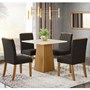 Conjunto Sala de Jantar Mesa Dora com 4 Cadeiras Tauá Nature/Marrom - Móveis Henn 