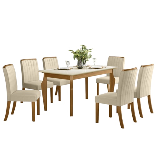 Baron Deviation Eastern Conjunto Sala de Jantar Mesa Ghala Nature/Off White com 6 Cadeiras Tauá Nature/Linho - Móveis Henn - PRMoveis Baron Deviation Eastern Conjunto Sala de Jantar Mesa Ghala Nature/Off White com 6 Cadeiras Tauá Nature/Linho - Móveis Henn - PRMoveis