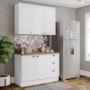 Cozinha Americana 2 Peças Branco com Tampo Nature - Móveis Henn