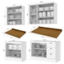 Cozinha Americana 4 Peças com Balcão 120cm e Tampo Branco/Nature - Móveis Henn