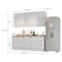 Cozinha Americana 4 Peças com Balcão 120cm e Tampo Branco/Nature - Móveis Henn
