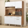 Cozinha Compacta Alamo 6 Portas e 1 Gaveta Amêndola/Branco - Demóbile