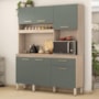 Cozinha Compacta Alamo 6 Portas e 1 Gaveta Avena/Menta - Demóbile