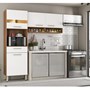 Cozinha Compacta Amarílis 3 Peças Amêndola/Branco - PR Móveis 