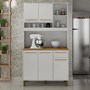 Cozinha Compacta Ametista 5 Portas e 1 Gaveta Branco - Valdemóveis
